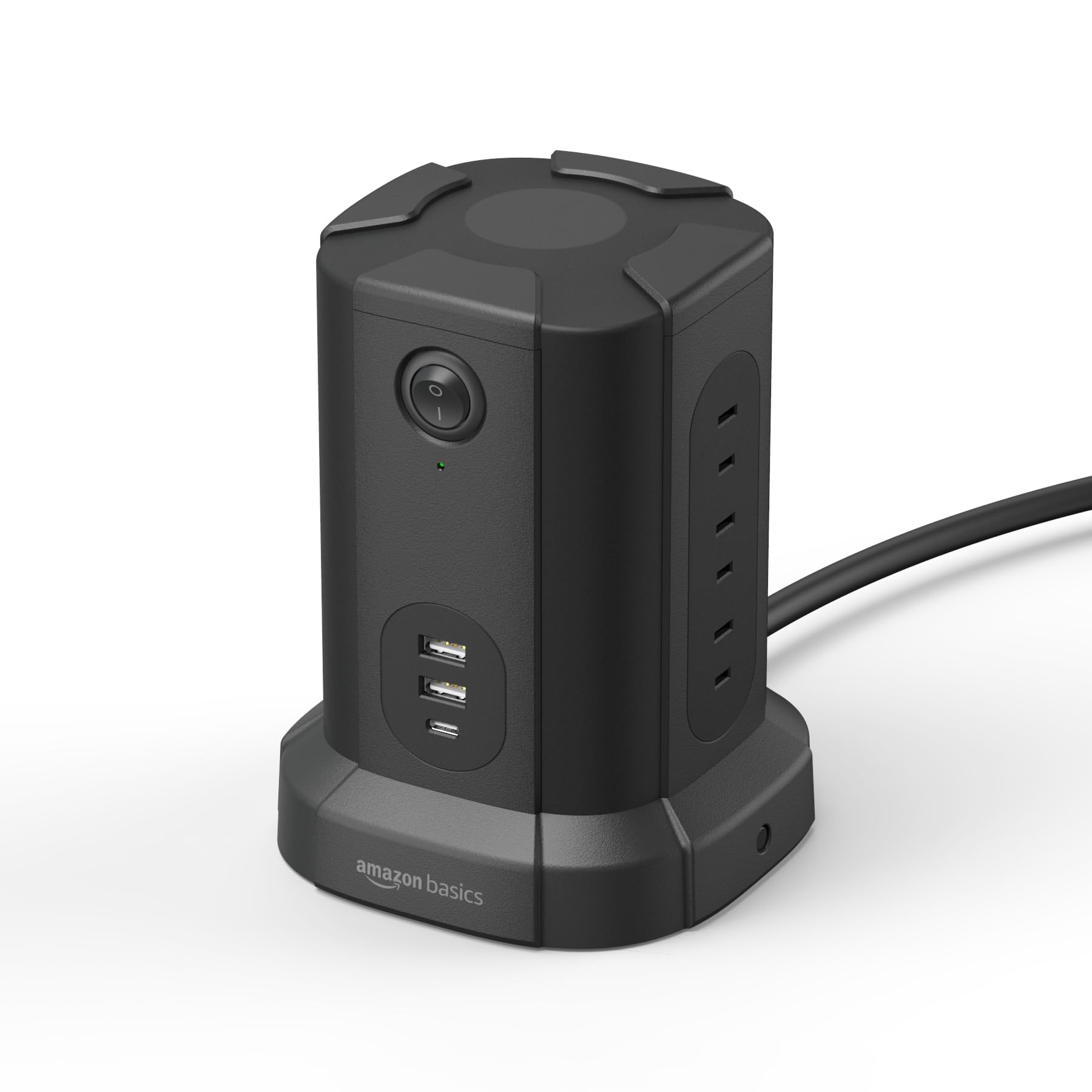 Amazon.co.jp: Amazonベーシック 八角形 電源タップタワー AC